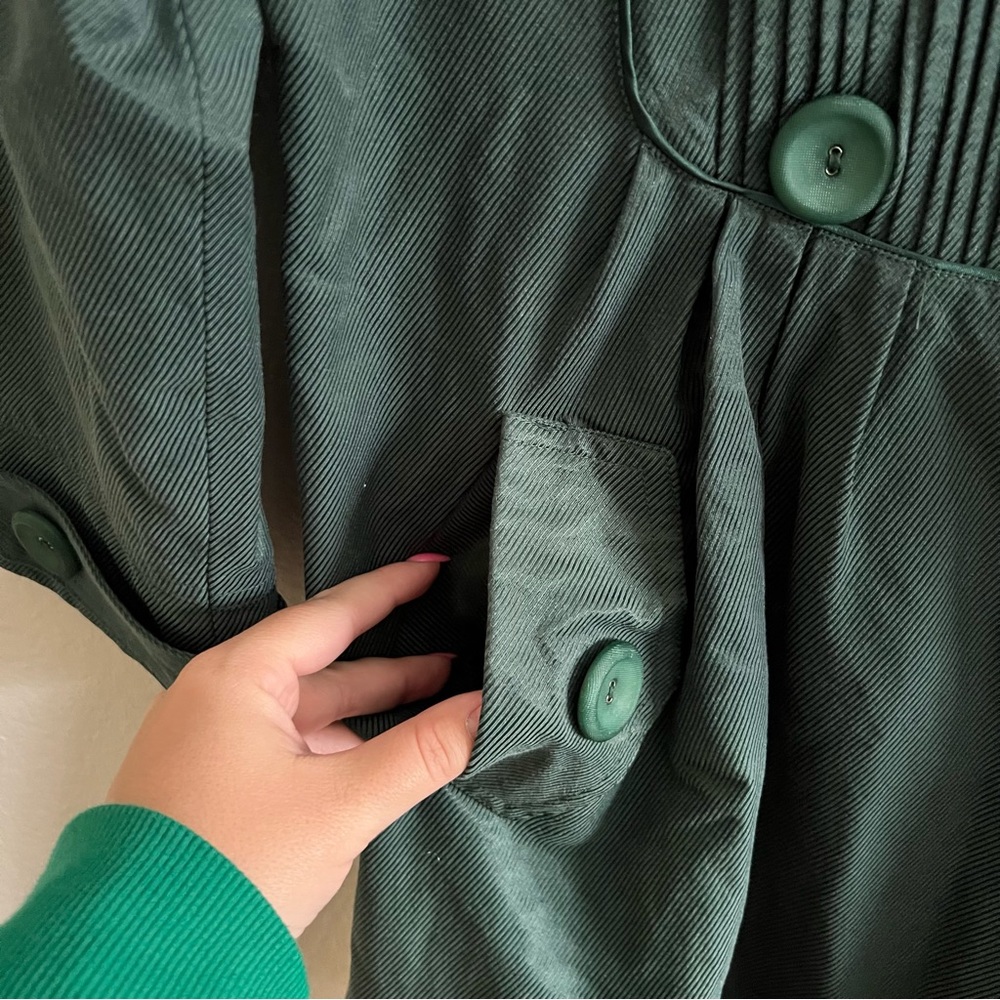 Chloé Green Double Breasted Coat Sz 4 - Picture 4 of 6
